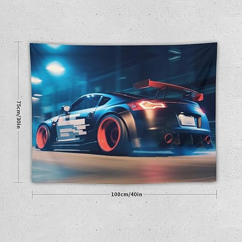 Miniatura 2 de ANMOGID Tapiz para colgar en la pared, decoración estética para dormitorio, sala de estar, tapices de pared para automóvil deportivo, 370z,