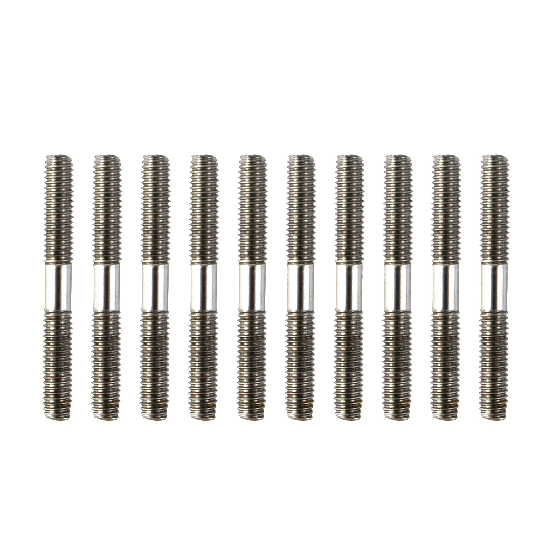 Crapyt Pushrod 10 PCS RC Model DIY Linkage Rod 304 Stainless Steel Metal Round Shaft Rods 25×3mm/0.98"×0.12"(L×D) M3 Silver for RC Plane/Boat/Helicopter/Car/...Replacement