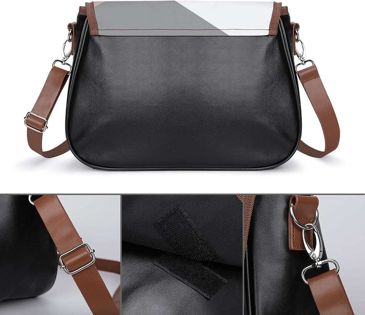 Geometrics - Grey Blush SilverWomen's Faux Leather Crossbody Bag, Waterproof Wrinkle-Resistant Shoulder Bag with Detachable Strap, Large Capacity Casual Handbag, Fashion Daily Purse for Shopping Work