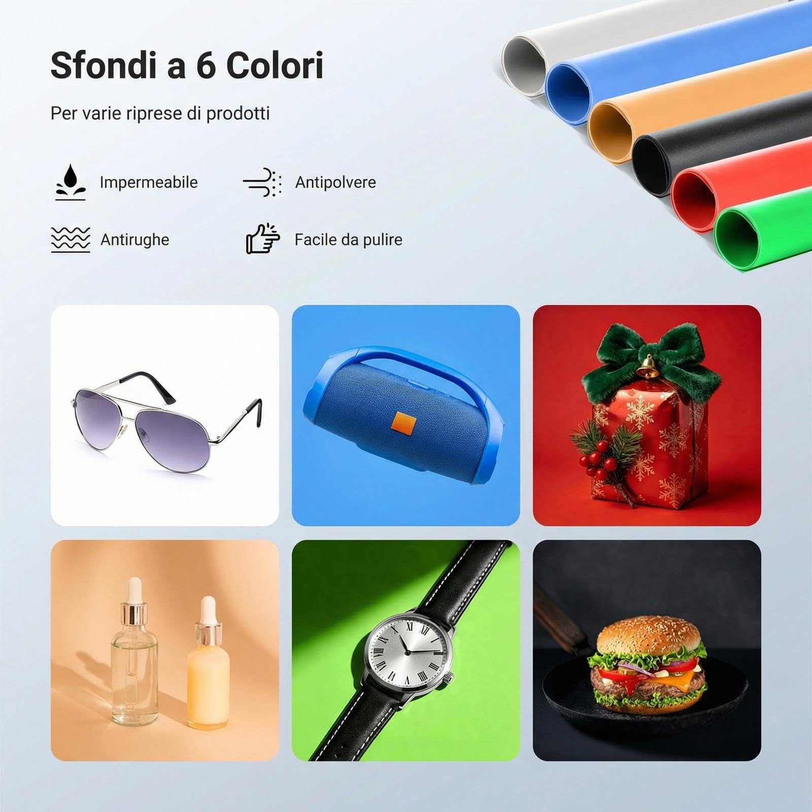 NEEWER Basics Photo Studio Light Box, 16"x16"x15" bicolore pieghevole Photo Booth Shooting Tenda con 6 sfondi colorati, 120 LED CRI95+ dimmerabile tavolo Gioielli Elettronica Cibo Fotografia, LB40B