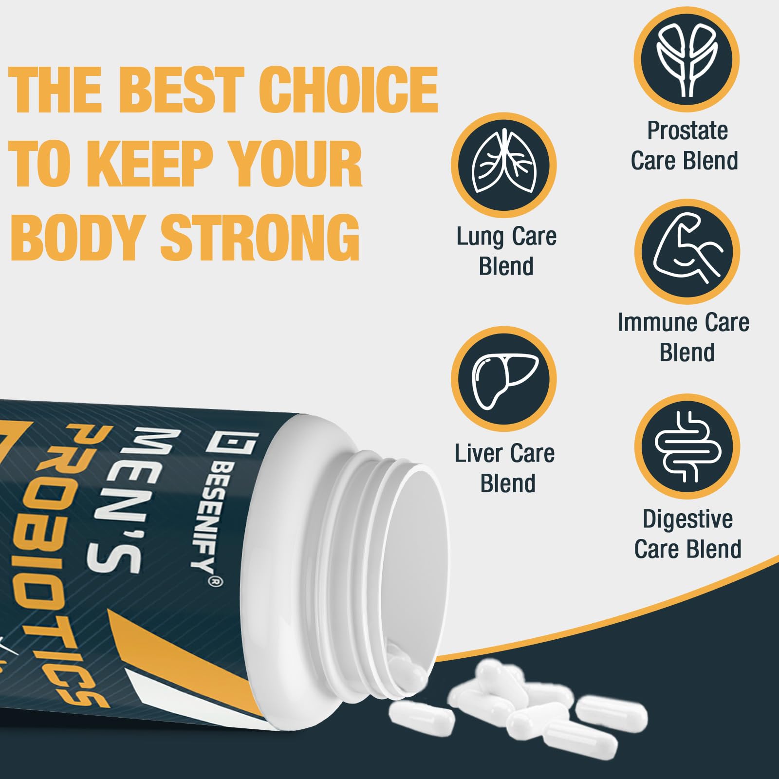 Probiotics for Men, 500 Billion CFUs & 12 Strains, Mens Probiotic, 60 Cap — Amazon image 2
