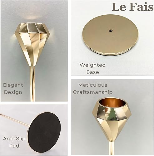 Miniatura 4 de Juego de 6 portavelas de oro francés para decoración de centro de mesa, juego de candelabros cónicos clásicos y modernos para bodas, comedor en casa