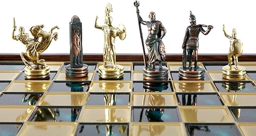 Miniatura 1 de Manopoulos Juego de ajedrez de mitología griega - Latón y Verde - Caja de madera Green Board