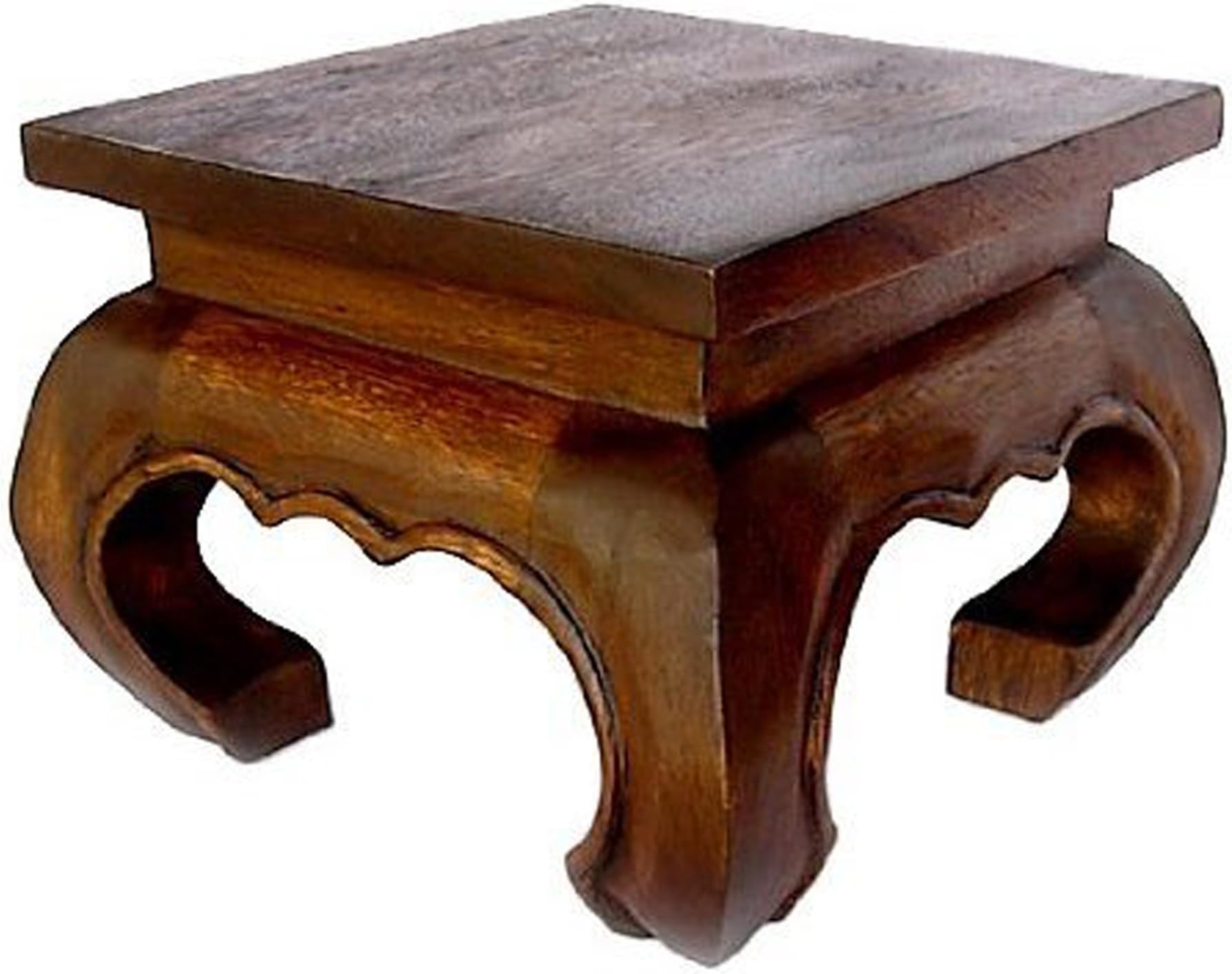 Thai Wood Carving Oriental Style Seat Shelf Buddha or Statue Stand Pedestal