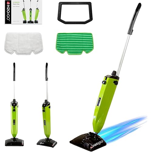 H2O iGO Indoor & Outdoor Cordless Steam Mop for Hardwood Floors, Carpets, Windows, Upholstery, Kitchens, Bathrooms - Portable, Rechargeable, Wireless, Steamer Mops for Floor Cleaning