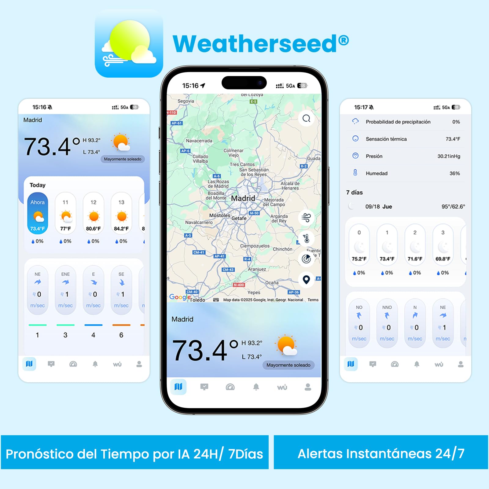 Sainlogic Estación Meteorológica por radio con sensor exterior pluviómetro