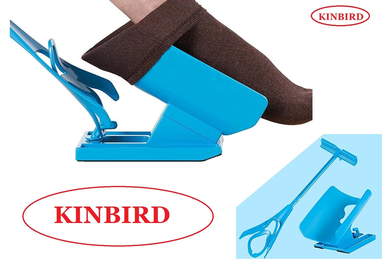 Kinbird, sock aid kit, The Easy on And Easy off Sock Aid Kit & Shoe Horn | Pain Free No Bending, Stretching or Straining System that Packs up for Convenient Travel