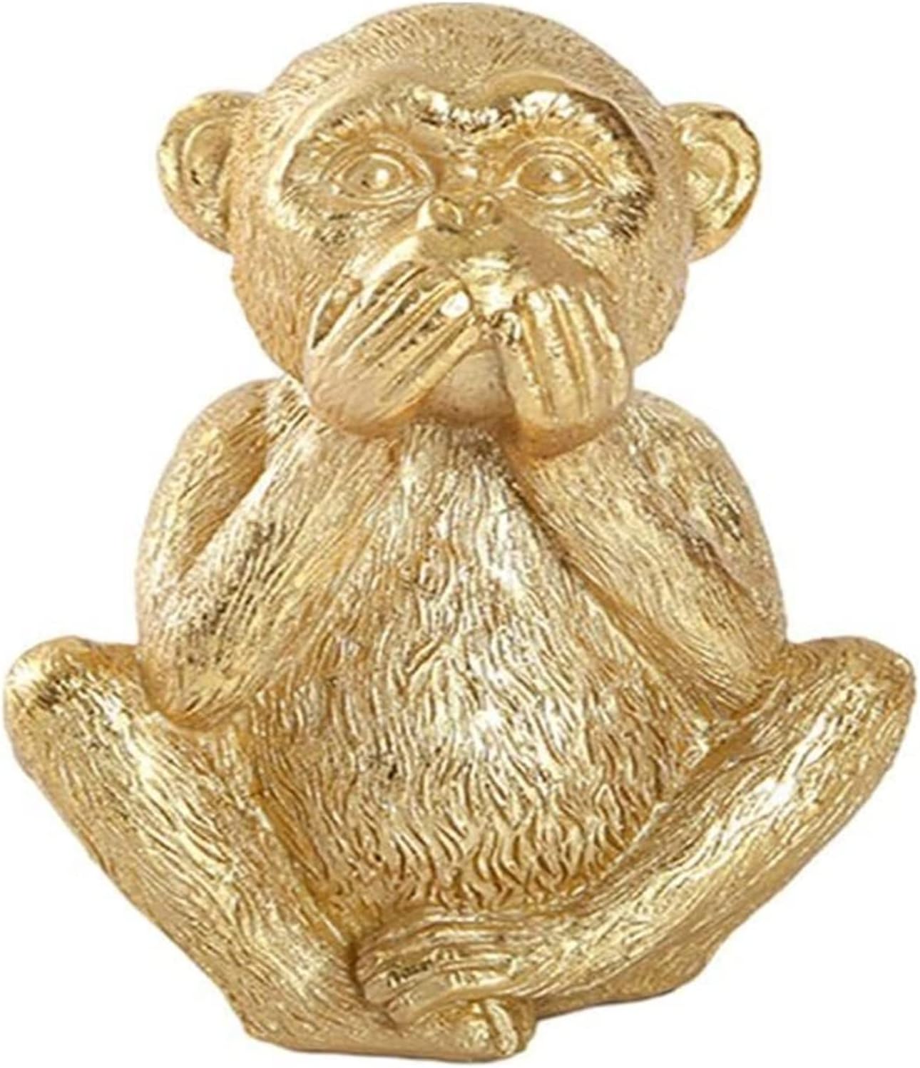 Wise Monkeys Statue Resin Gold Monkey Decor Gold Monkeys Chinese Fengshui No Evil