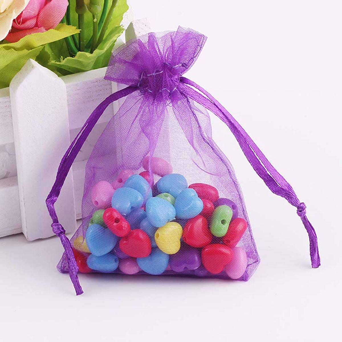 Sacchetti Tulle 10x15 Cm - 50 Pezzi Per Confetti, Regali E Decorazioni