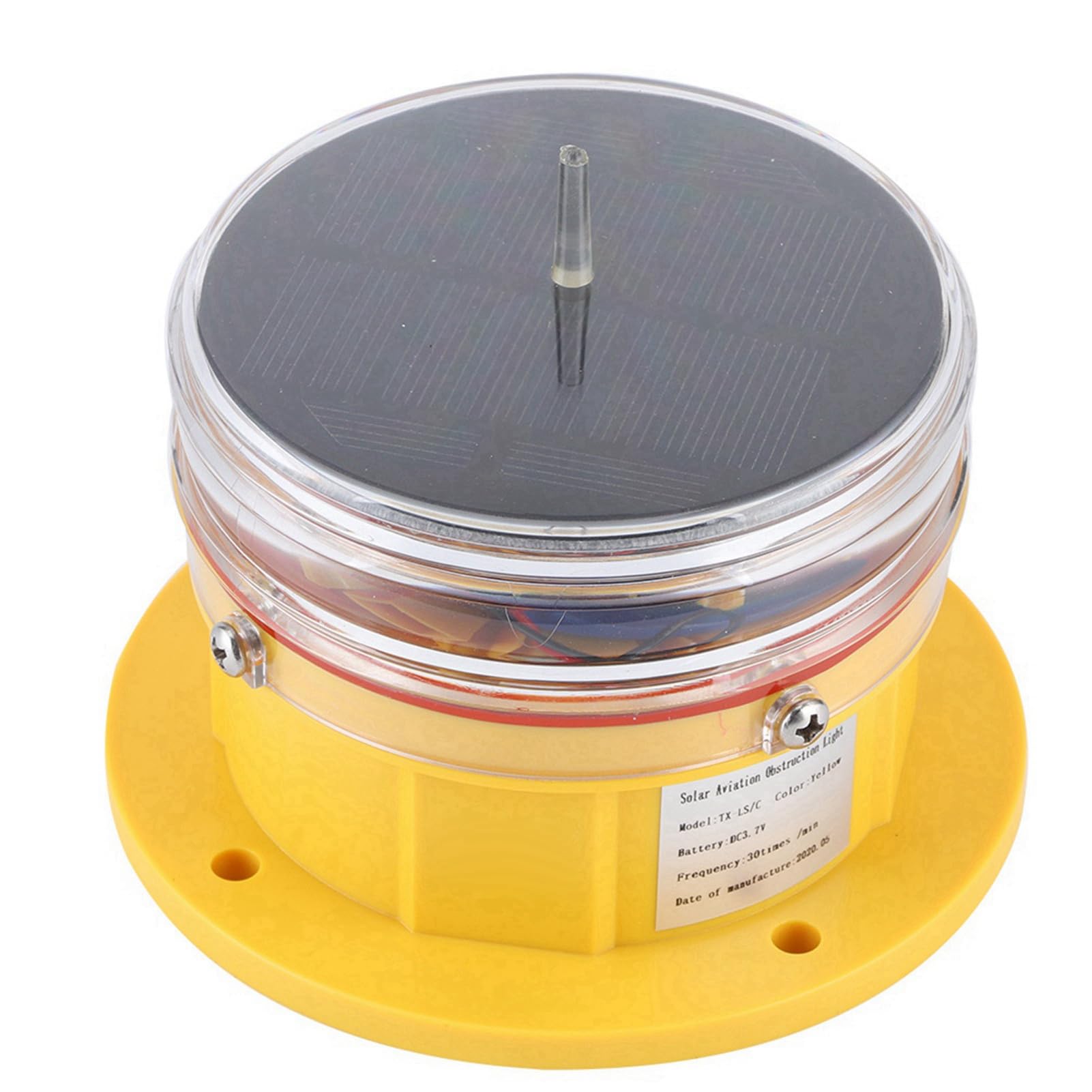 aqxreight Luce di Segnalazione Marina Solare, Lampada Lampeggiante a 360 | Copertura PC Antiurto, Supporto Nautico, Luce Laterale, Batteria Li-ion, IP68