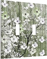 Vista 81 de Cubierta de interruptor de luz de 3 cuadrillas con diseño de flores azules púrpuras, cubierta de placa de pared de triple palanca, arbustos florales