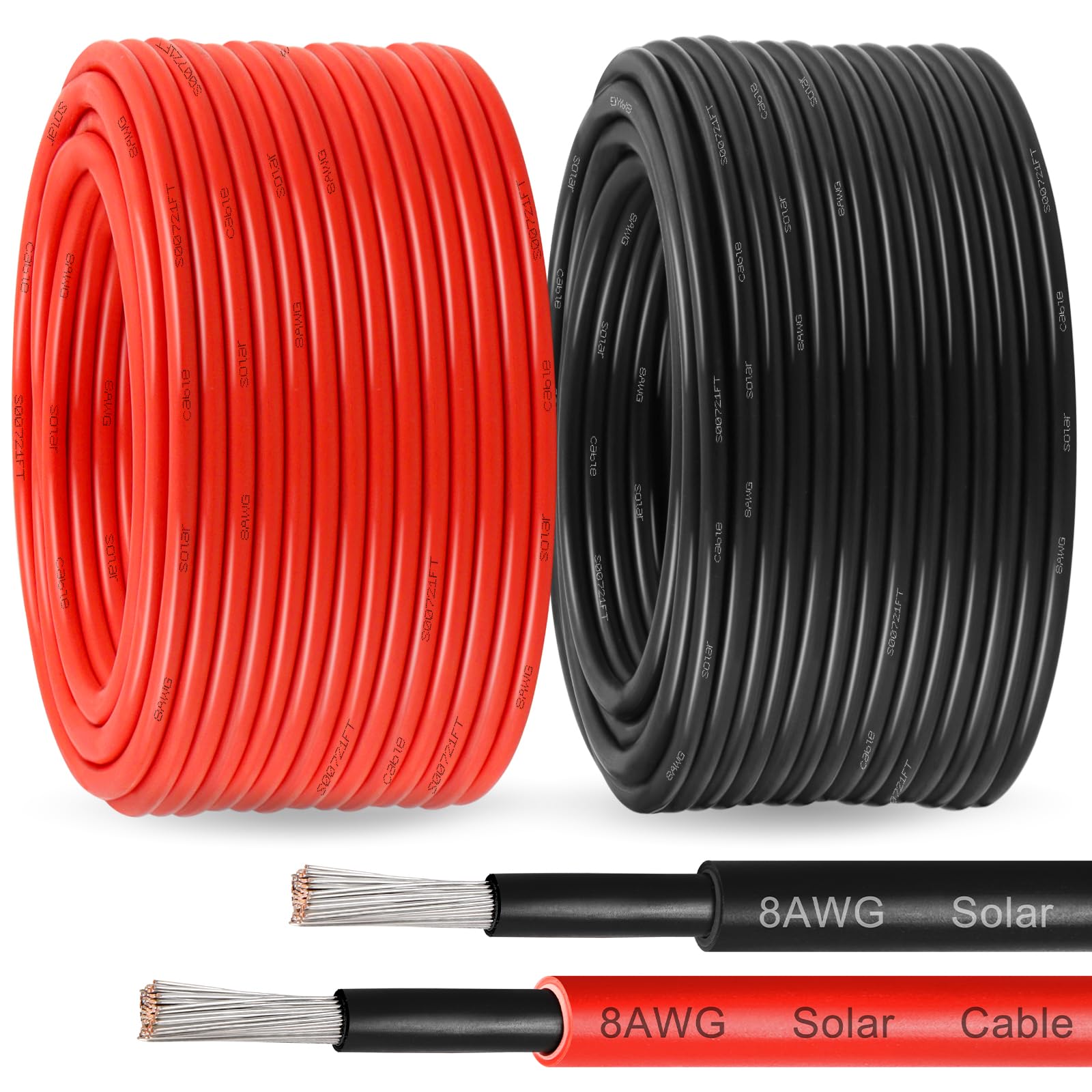 Gopayia 8 AWG Battery Cables 8 Gauge Solar Panel Wire Tinned Copper - View #3