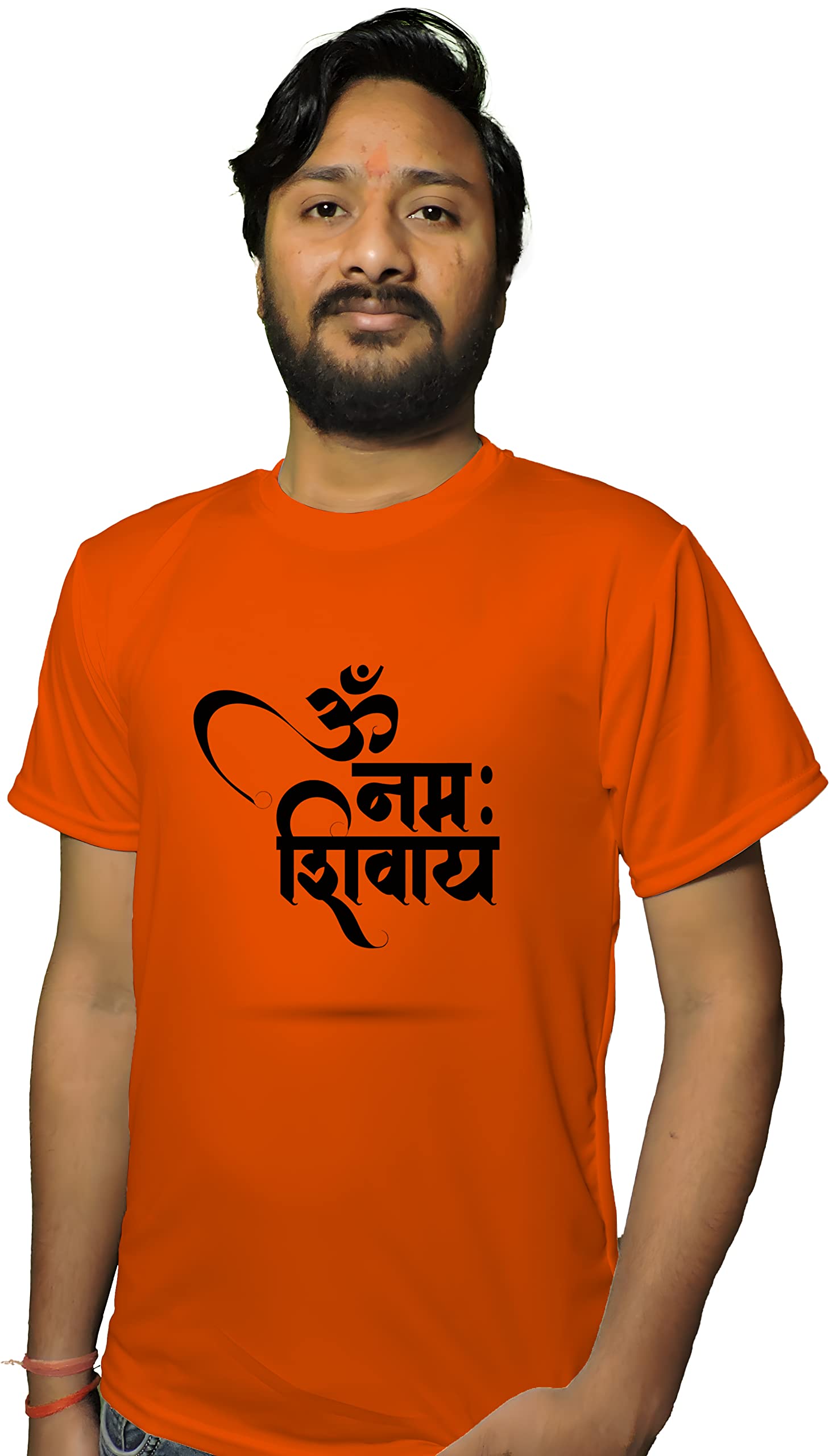 Aisehi Gift Store Om Namah Shivay Kavad Yatra Print Round Neck T-Shirt