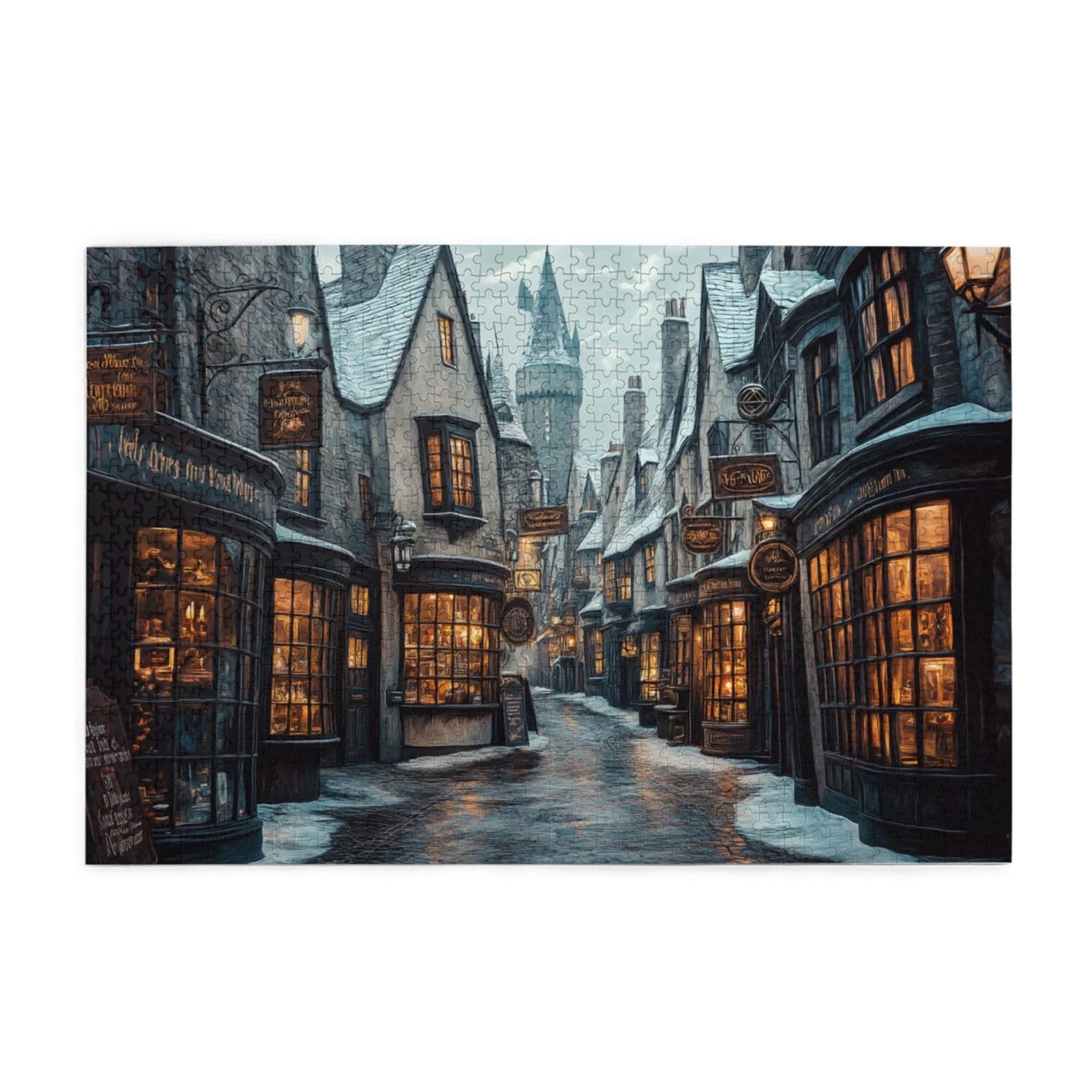 Liorosa Retro Winter Village Jigsaw Puzzles For Adults 1000 Pieces, Stunning Artwork, Wooden Pieces, Ideal For Decor & Gifts,Vibrant And Unique,Suitable For Family Leisure And Entertainment