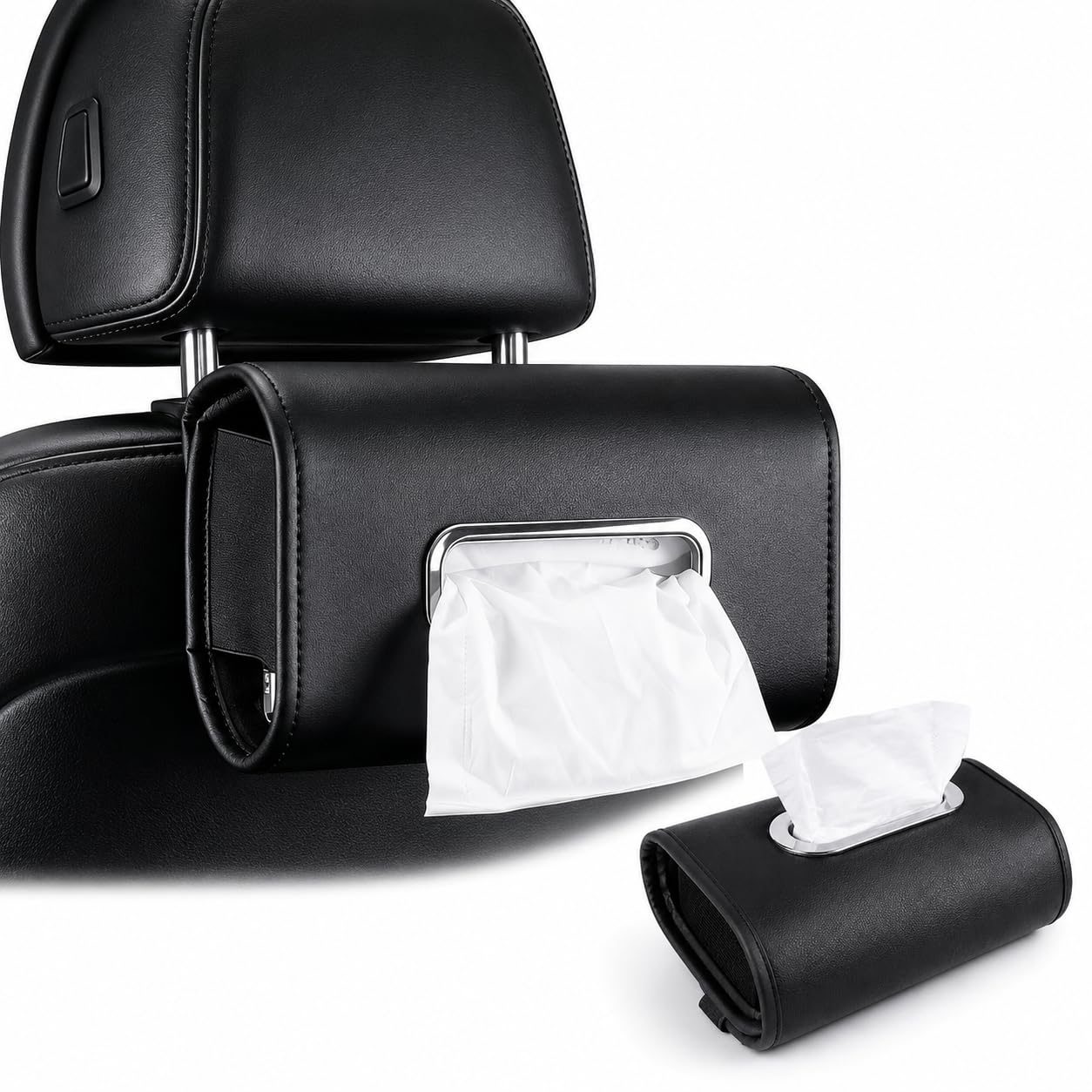 Amazon.co.jp: 車用ティッシュケース 【全車種対応】 4WAY取付 高級PU