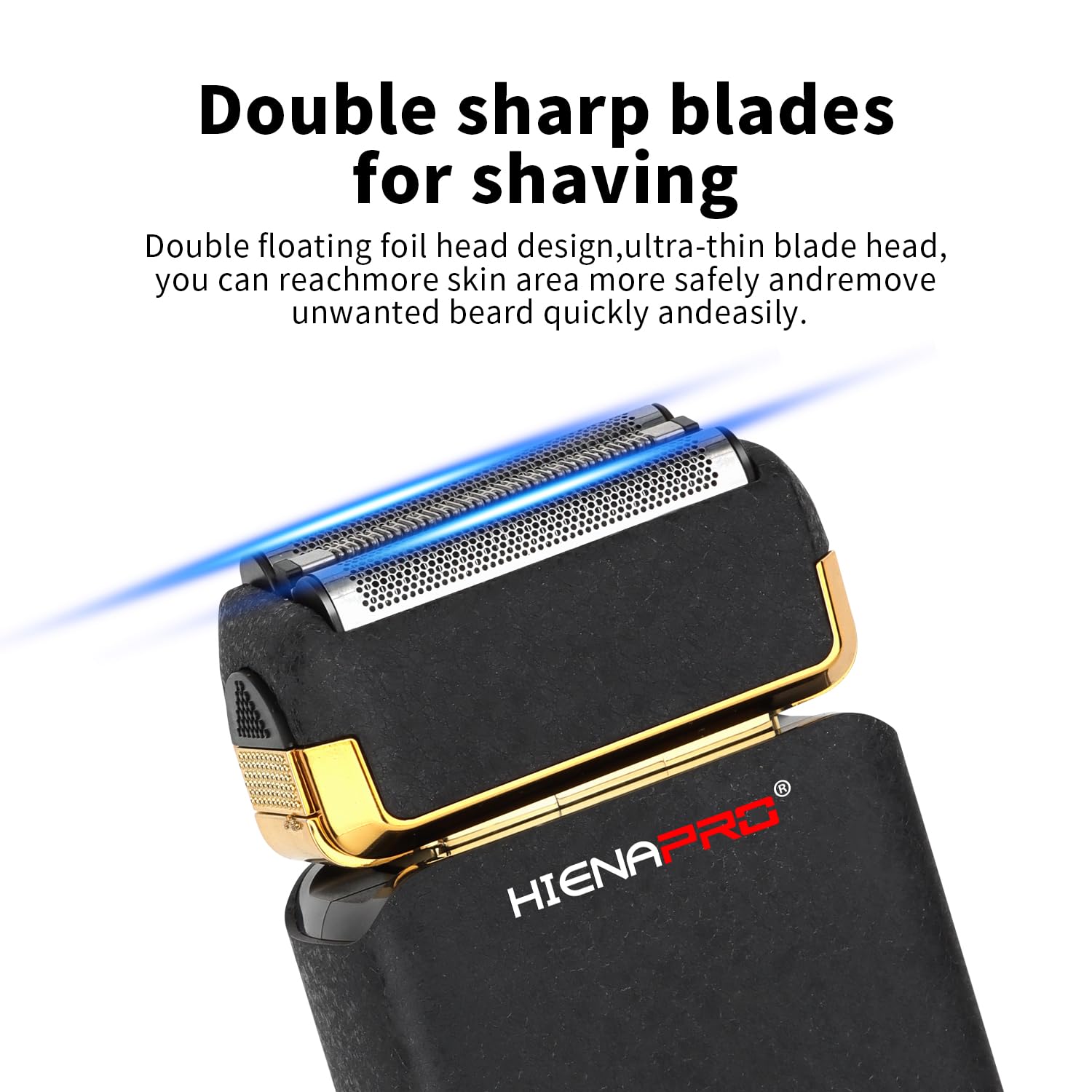 HIENA PRO Rasoir électrique pour homme, tondeuse à barbe rechargeable, rasoir professionnel sans fil avec USB, rasage du visage et épilation, cadeaux pour hommes