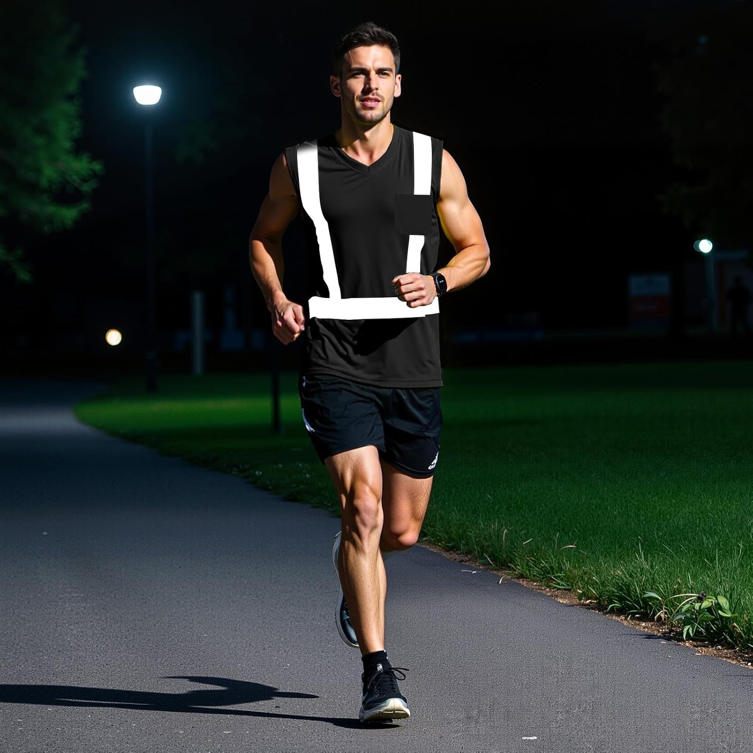 Amylove 4 Pcs Hi Vis Sleeveless Reflective Shirt for Men Class 2 Construction Work Shirts with Pockets for Men Women - Image 5