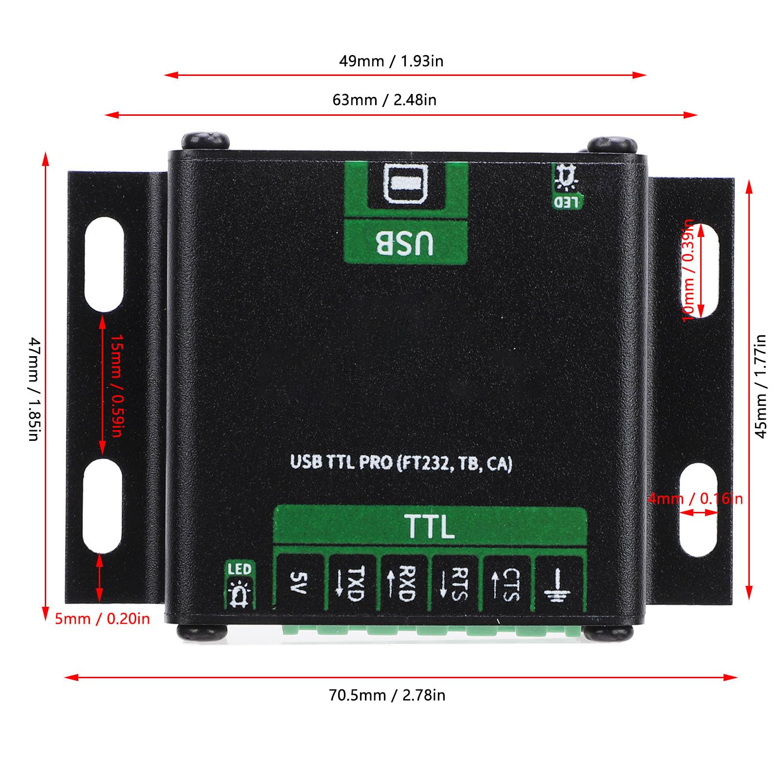 Module de port série USB TTL, puce FT232 de qualité industrielle