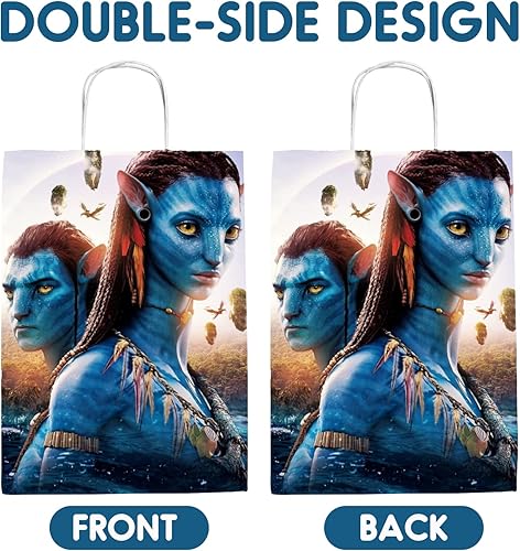 Miniatura 4 de Avatar 2 bolsas de regalo para fiesta de cumpleaños, 16 bolsas de dulces con temática de dibujos animados con 4 estilos, bolsas de papel impresas