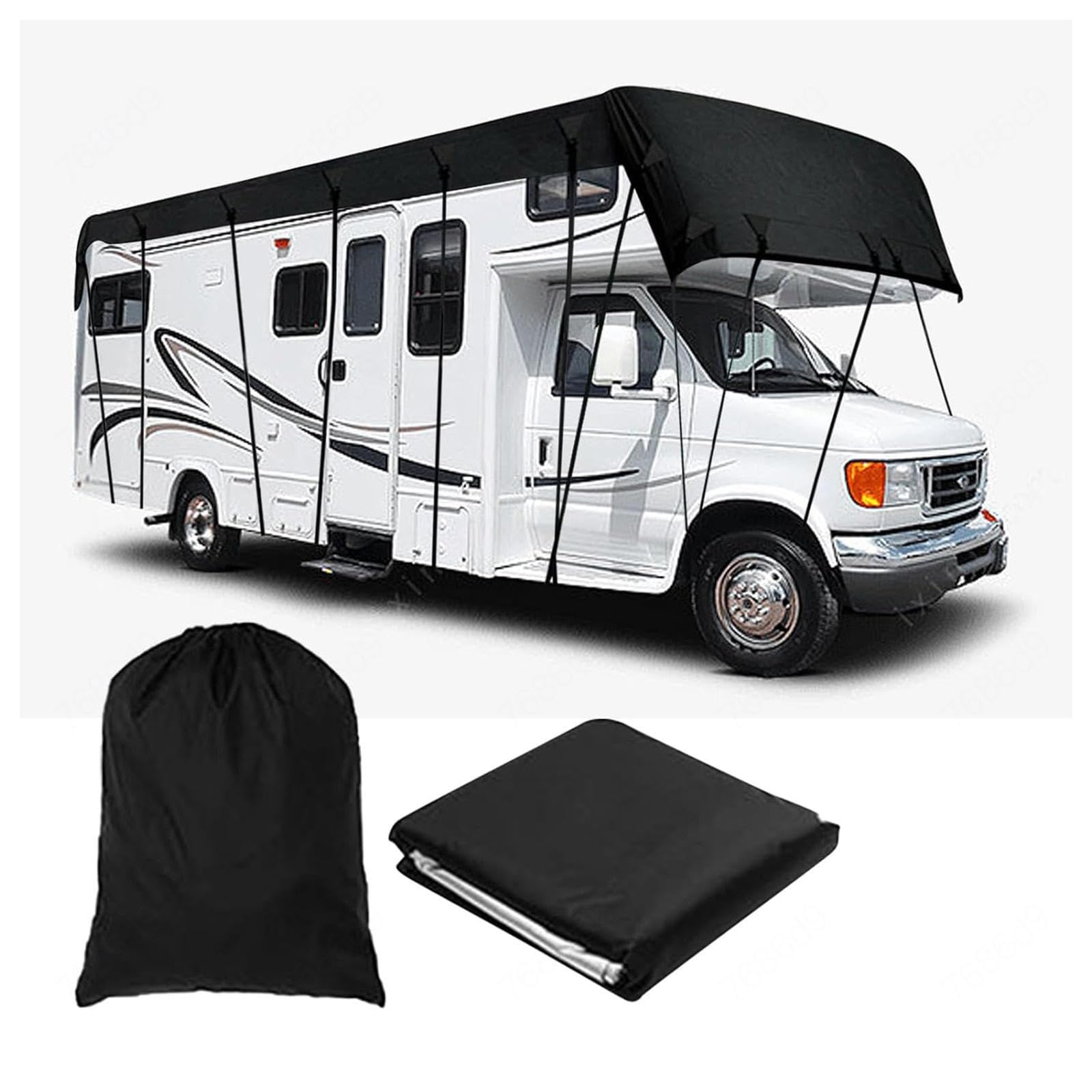 Funda Caravana Tela Oxford 210D Funda Autocaravana Almacenamiento Plegable, Fácil De Limpiar Lona para Remolque Funda Autocaravana,7.5m×3m