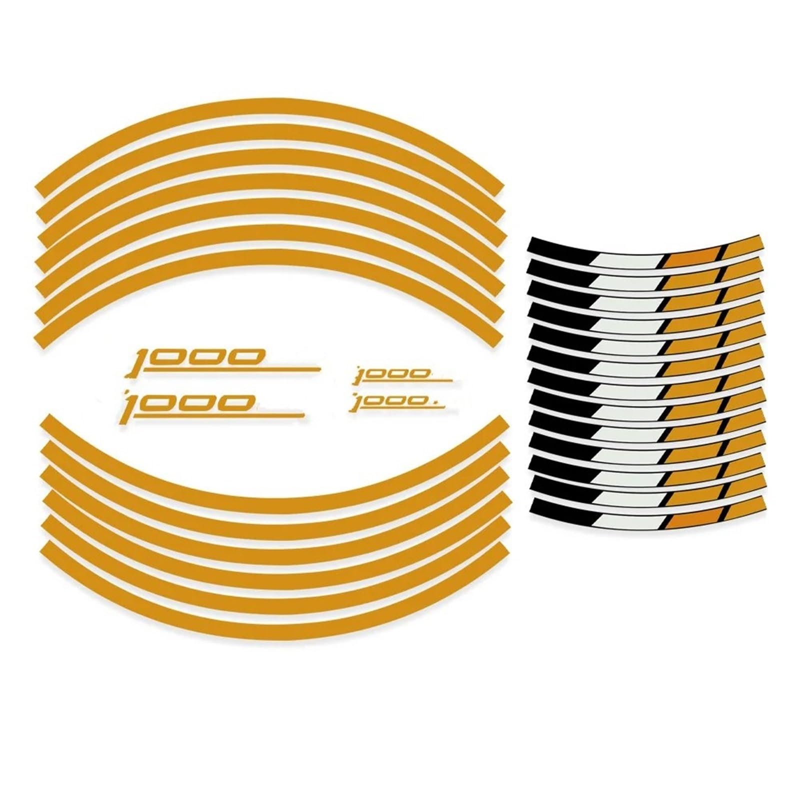Motorcycle Reflective Wheel Rim Stripe Decal for Kawasaki Z1000 SX Z1000SX Sticker Front Rear Full Set Decorative(Color3)