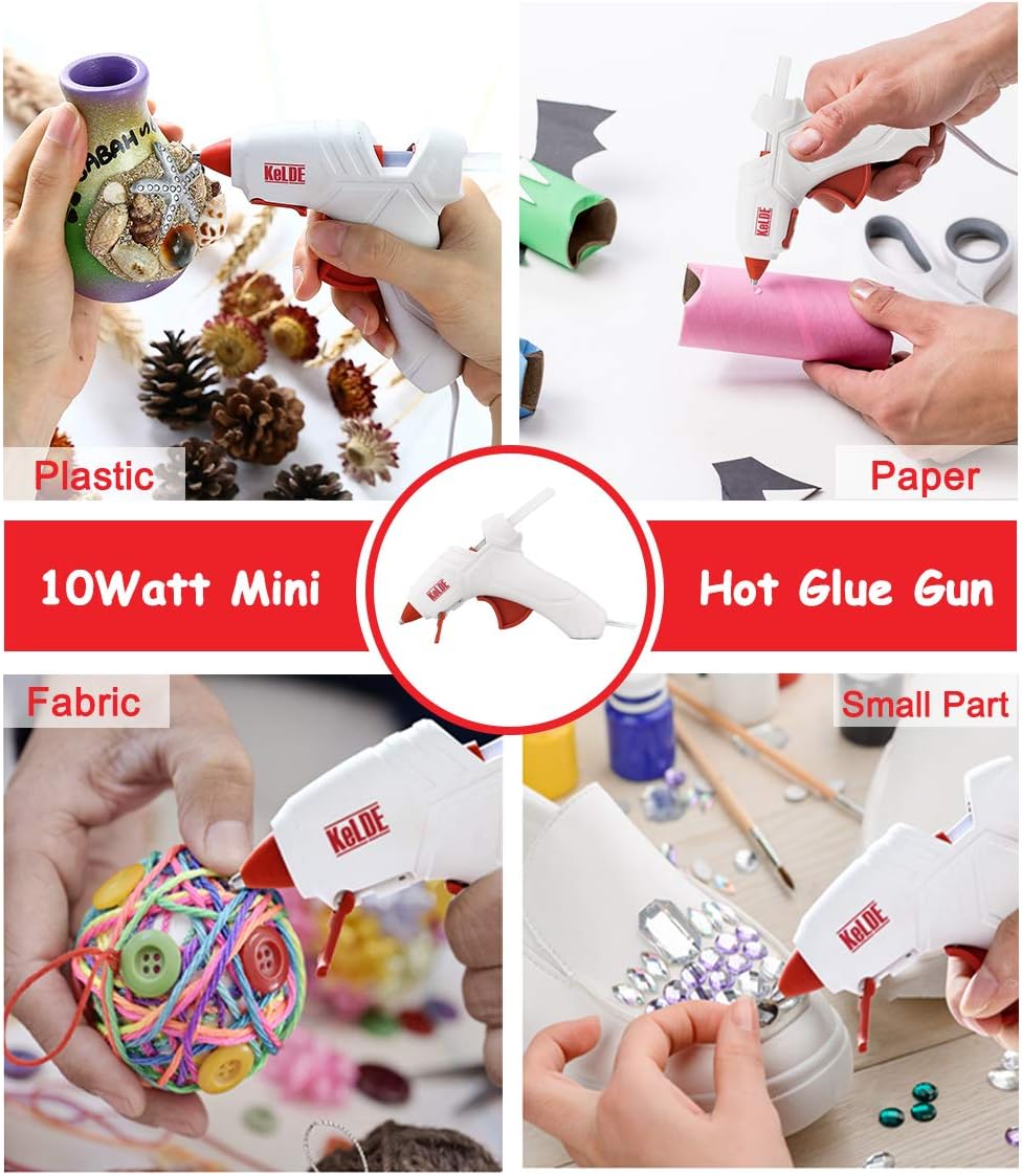 57-Piece Hot Glue Gun Kit, KeLDE 100W Full Size Heavy Duty Glue Gun, Bonus 10 Watts Mini Glue Gun, Includes 2 pcs Extra Fine Tips, 50 pcs Glue Sticks for DIY, Craft Projects & Repair : Tools & Home Improvement