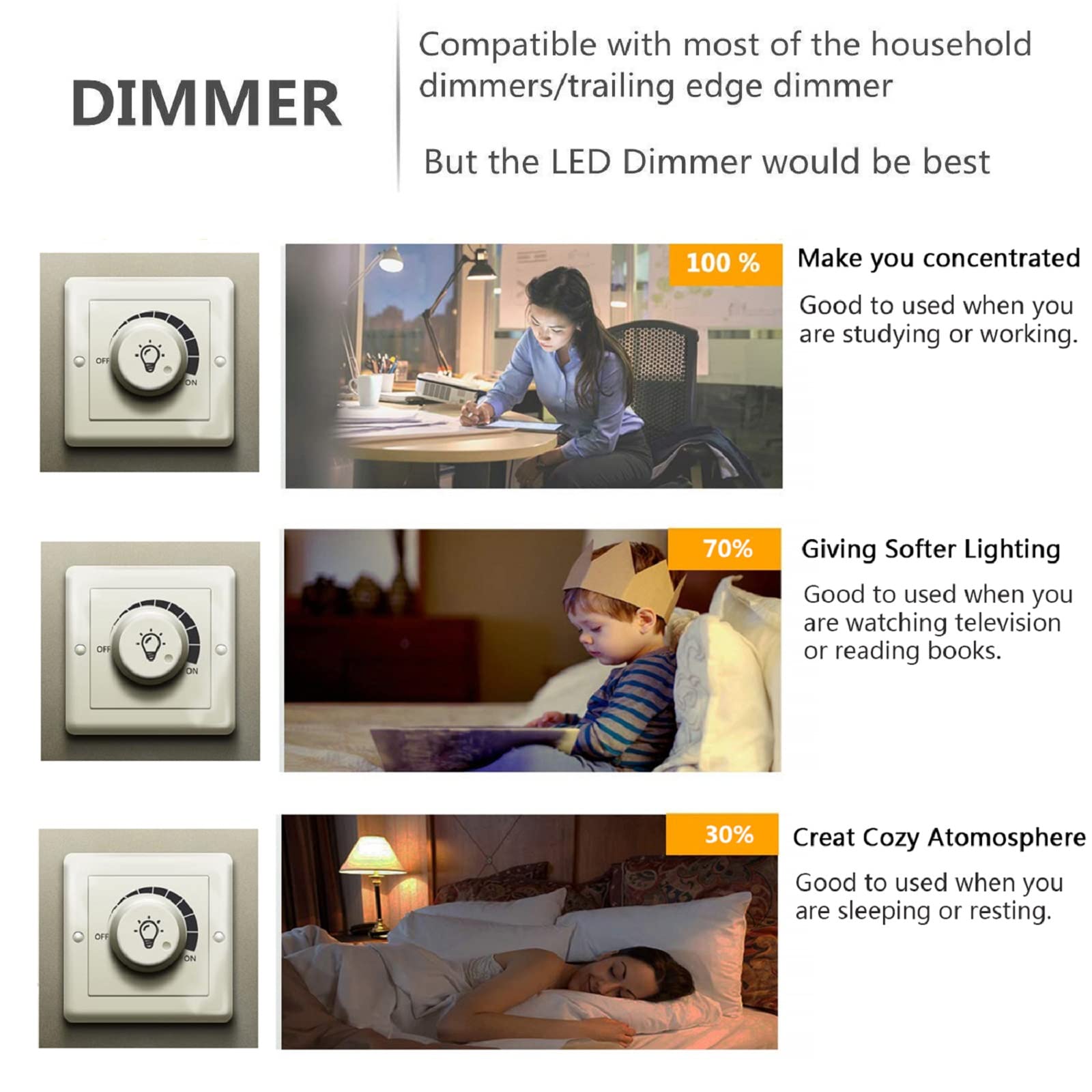 Allesgute 6X LED Einbaustrahler, Recessed, 5W, GU10, Warmweiß, 9 cm x 7-8 cm x 9 cm, Silber, Indoor, Modern, Abnehmbar, Dimmbar 0% - 100%