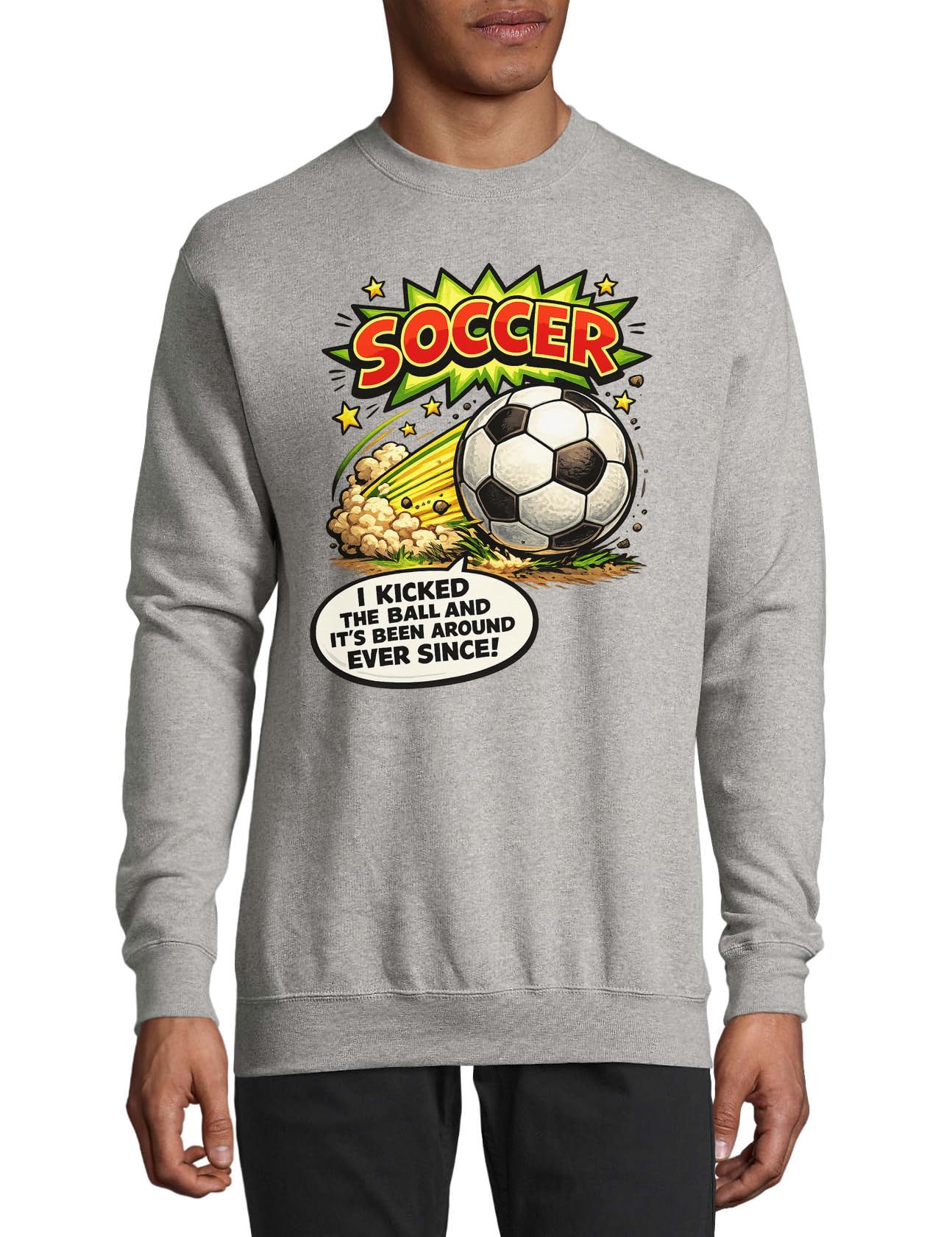 Felpa dinamica con pallone da calcio in cotone grigio
