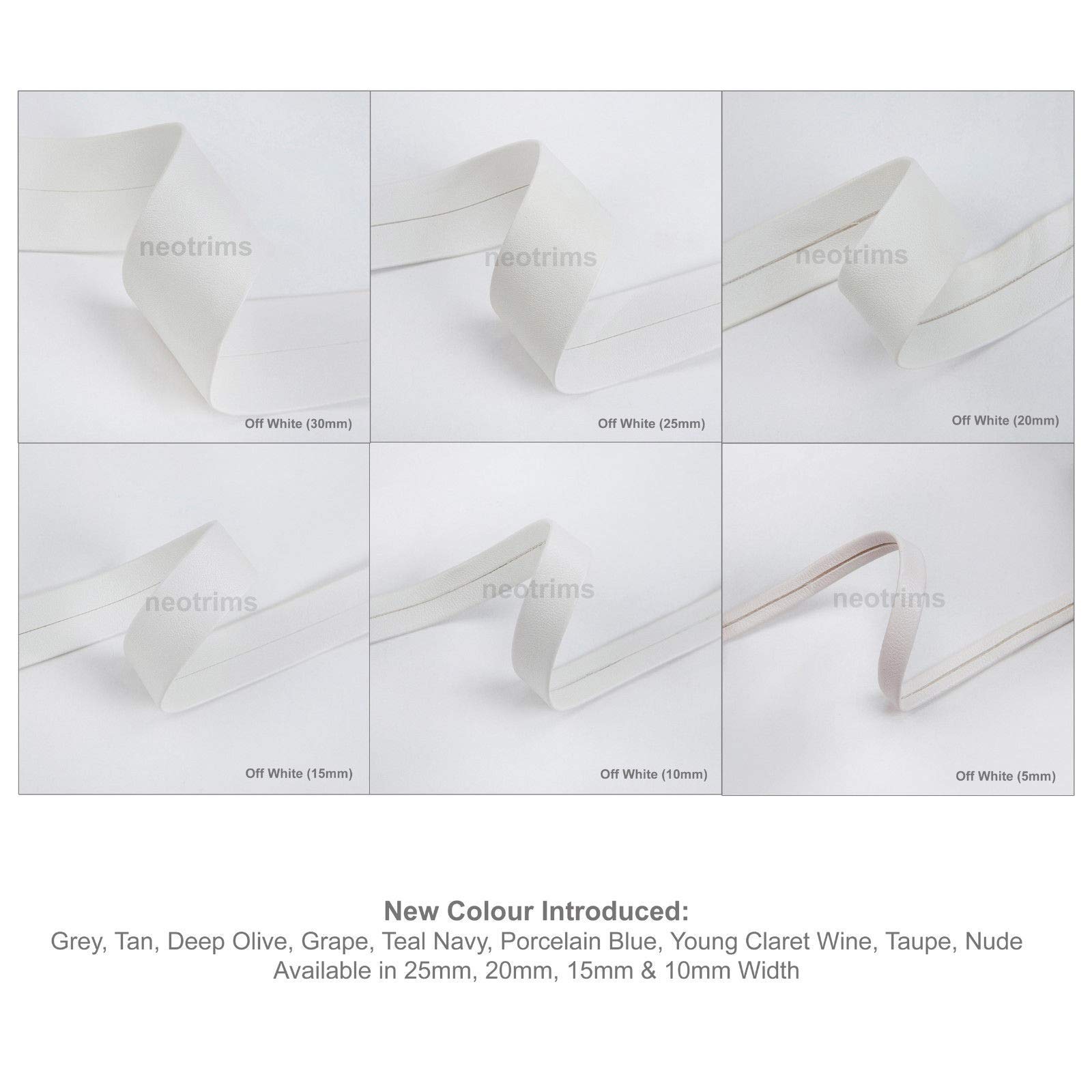 Neotrims 10mm and 20mm PU Faux Imitation Leather Tape Trimming Ribbon Coach Pram Strap Strip. 3.8 Meters, 7.5m & 19mts (1 Reel) Lengths. 17 Colours Options Red, Black, Gold, Brown, Silver, Purple etc