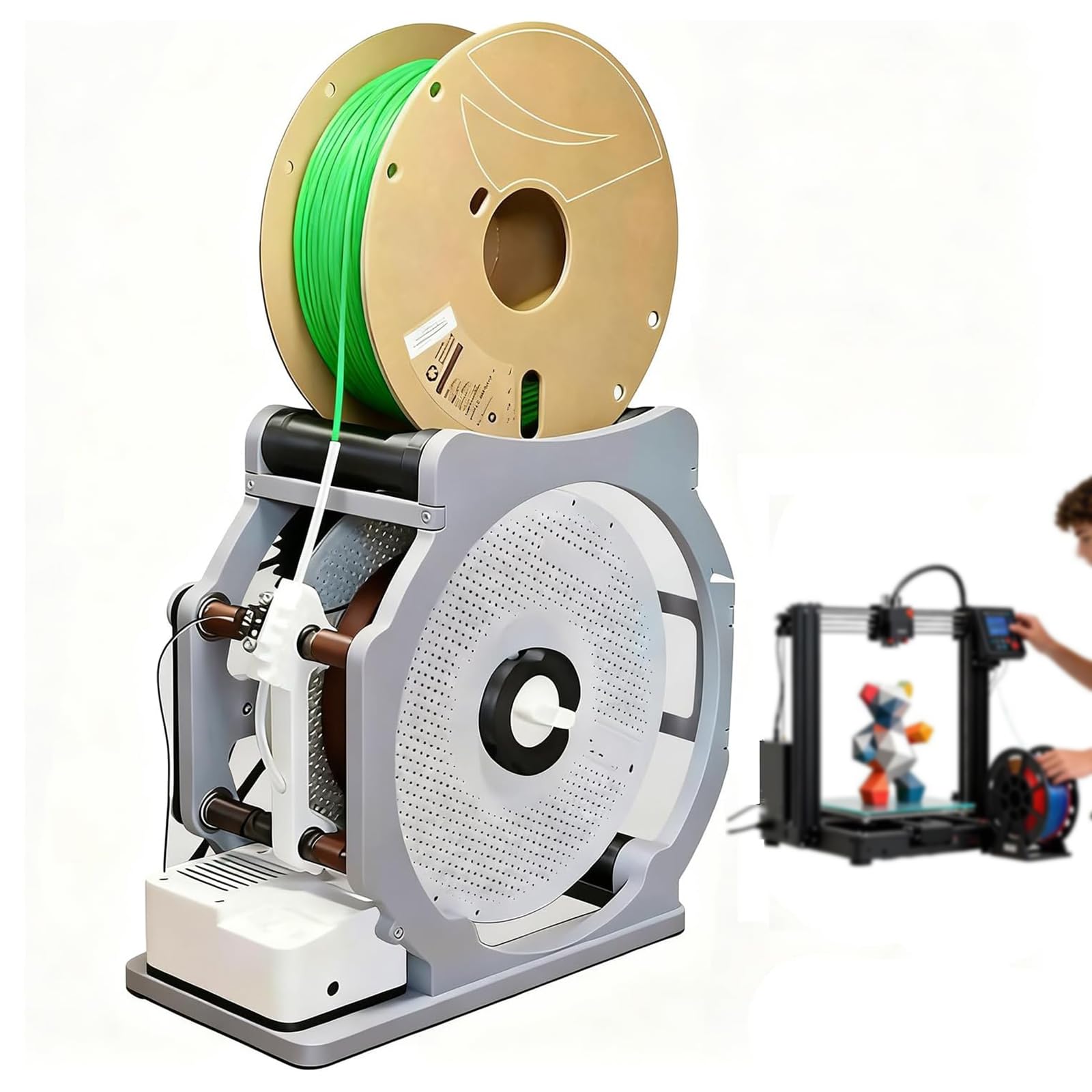 Bobinadora eléctrica de filamento, arranque/parada automática, tensión y dirección ajustables, para impresoras 3D, alambre de soldadura, hilo e hilo