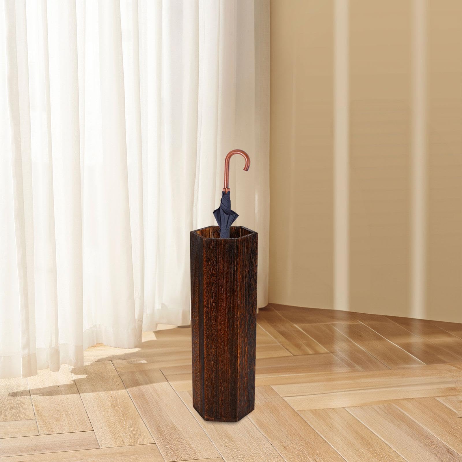 Homyl Portaombrelli Da Ingresso Di Design Nordico Giapponese, Porta Bastoni in Legno Massello, Misura 16,5 * 14,5 * 49 Cm, Adatto per Casa Ingresso Ufficio