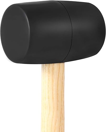 Vista 47 de YY-2-005 - Martillo tipo mazo de goma con mango de madera, 8 onzas, negro