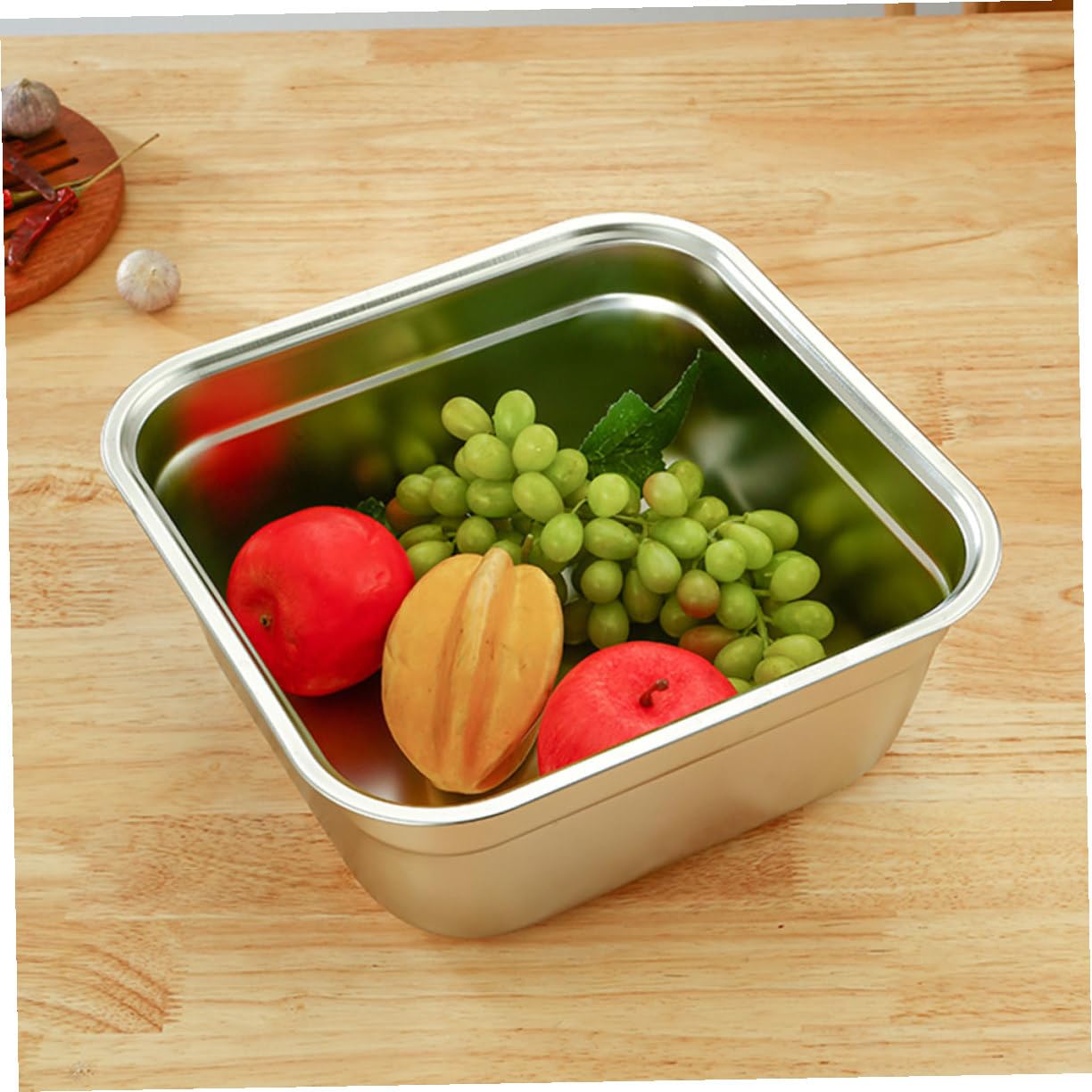 21 cm Edelstahl-Rührschüssel – stapelbare quadratische Schüssel für Teig Eier & Familienkochen – langlebig, vielseitig, Küchenzubehör zum Backen und Vorbereiten von Mahlzeiten