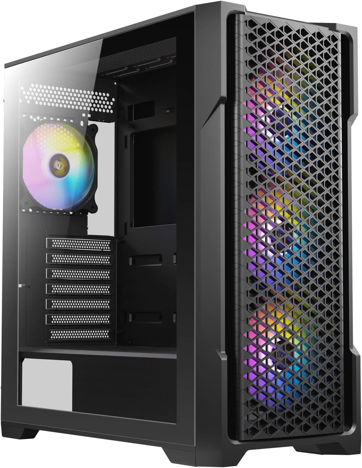 ANTEC AX Series AX90 Mid-Tower ATX Gaming Case, High-Airflow Mesh Front Panel, 4 x 120mm ARGB Fans Included, Tempered Glass Side Panels, 360mm Radiator Support