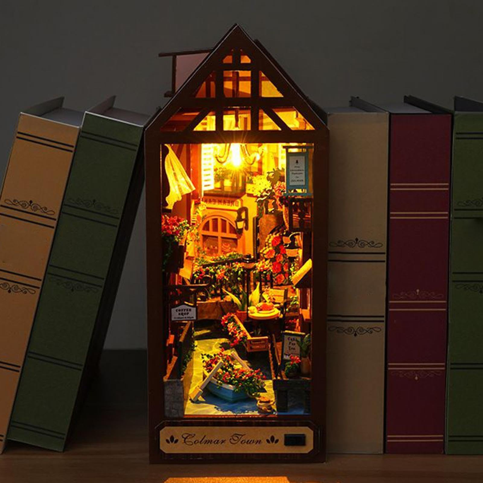 Kit 3D in Legno Decorazione Scrivania Puzzle | Modellino Educativo da Montare con LED per Biblioteca Camera dei Giochi Nursery Aula Lettura per Tutti