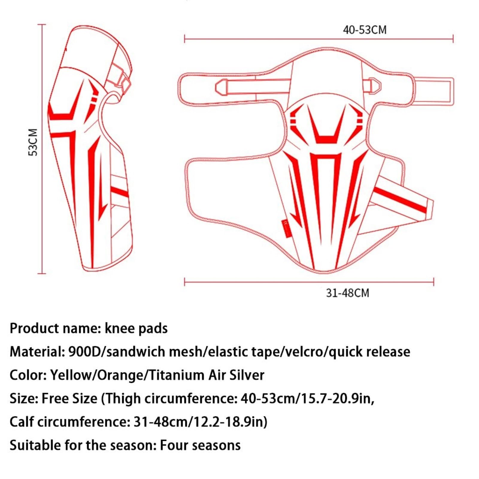 Kniepolster Knieschützer Sommer Männer Motorrad Knee Pads Atmungsaktiv Reiten Knieprotektoren Knieschutz Knieschoner Schutzausrüstung Für Erwachsene (Color : A)