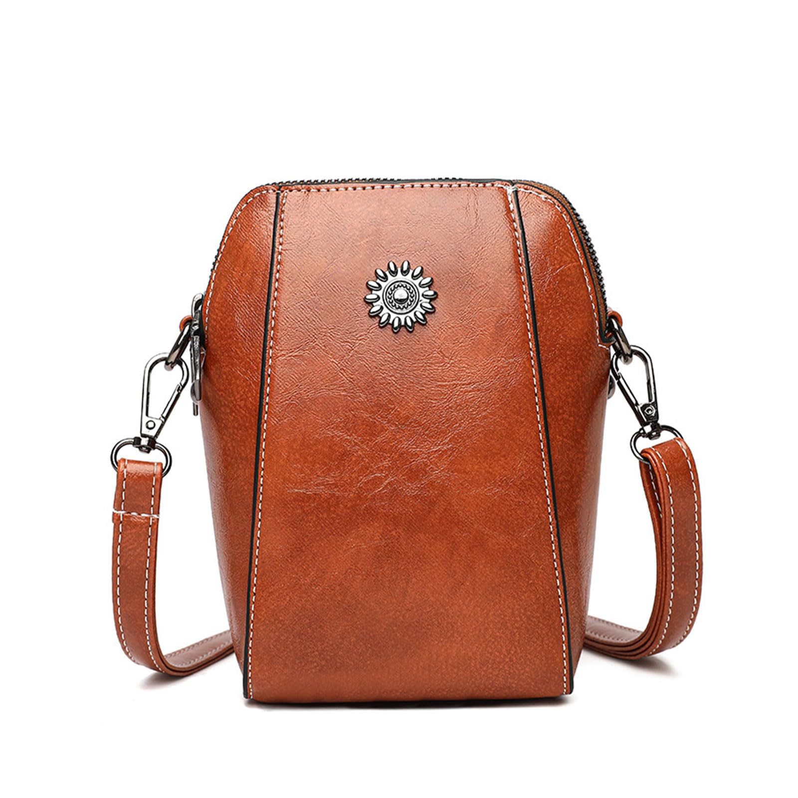 Retro All-Match Vertical Cellphone Bag Phone Purses with Crossbody Strap Small Leather Crossbody Bags Mini Purses for Women