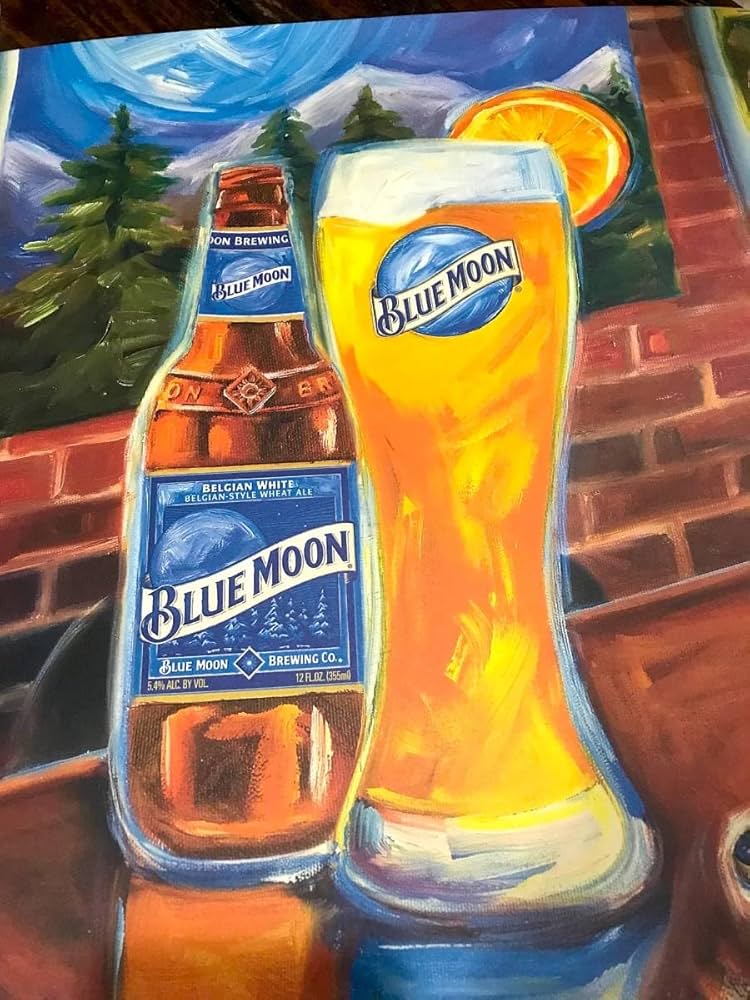 Amazon.co.jp: ポスター BLUE MOON/ブルームーン クラフトビール/BAR
