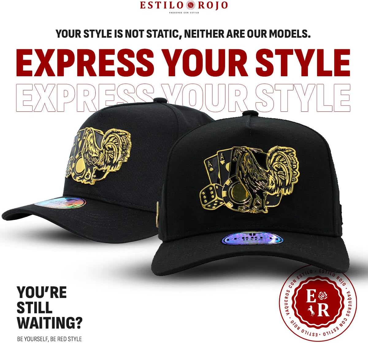 Los 3 Vicios - Original Snapback Hat - Trucker - Baseball Cap – Adjustable Man and Woman - Animal Embroidered Design – Black - Image 2