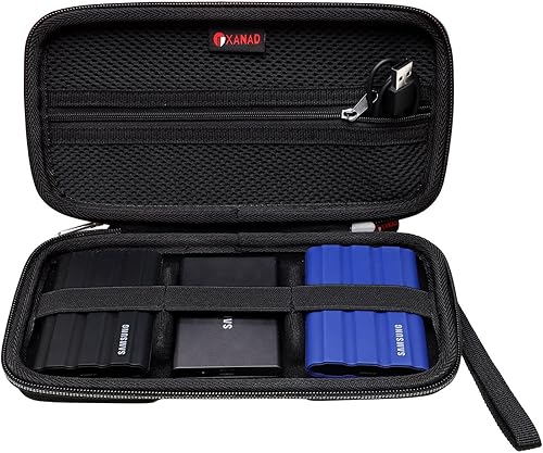 Miniatura 16 de XANAD Funda rígida para Samsung T7 /T9 / T7 Shield / T7 Touch 250GB 500GB 1TB 2TB 4TB State Drive, color negro Estuche negro para disco duro 1 en