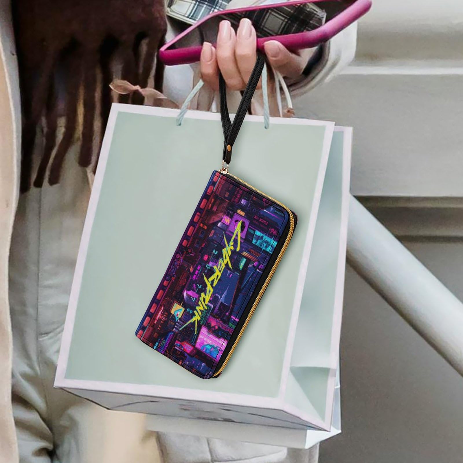 手描き　長財布 Amazon.co.jp: ロングウォレット サイバーパンク 2077 長財布