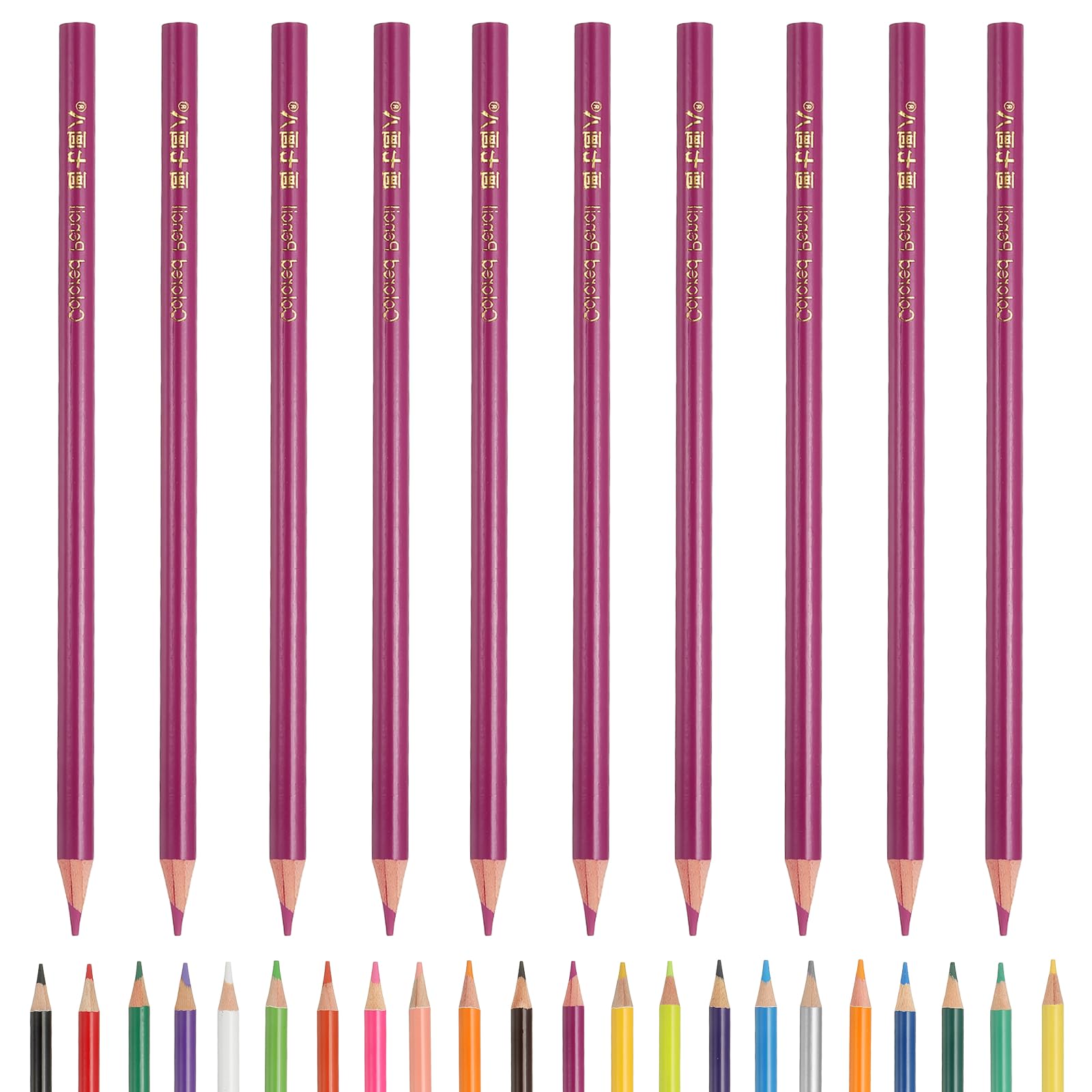 PATIKIL Colored Pencils, Rose Red Color Drawing Pencils with Oil-Based Cores Art Scrapbook Supplies for Adult Coloring Books Artists Beginners Drawing Sketching, 10 Pcs