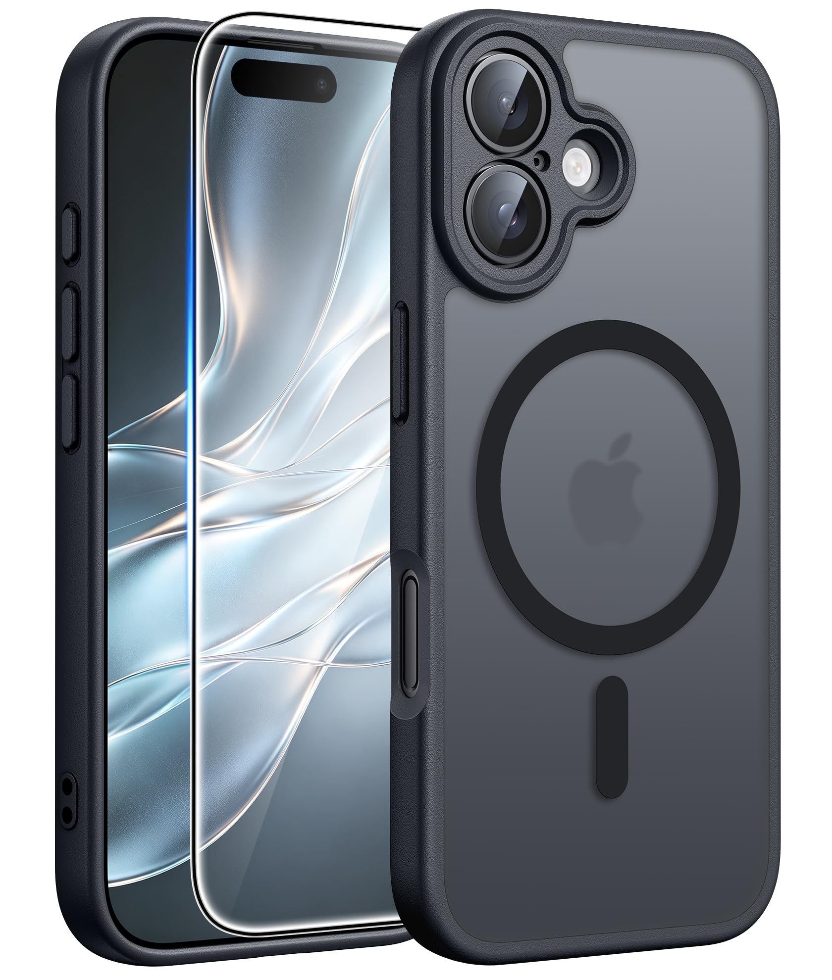 FNTCASE for iPhone 16 Plus Case Black: Compatible with MagSafe