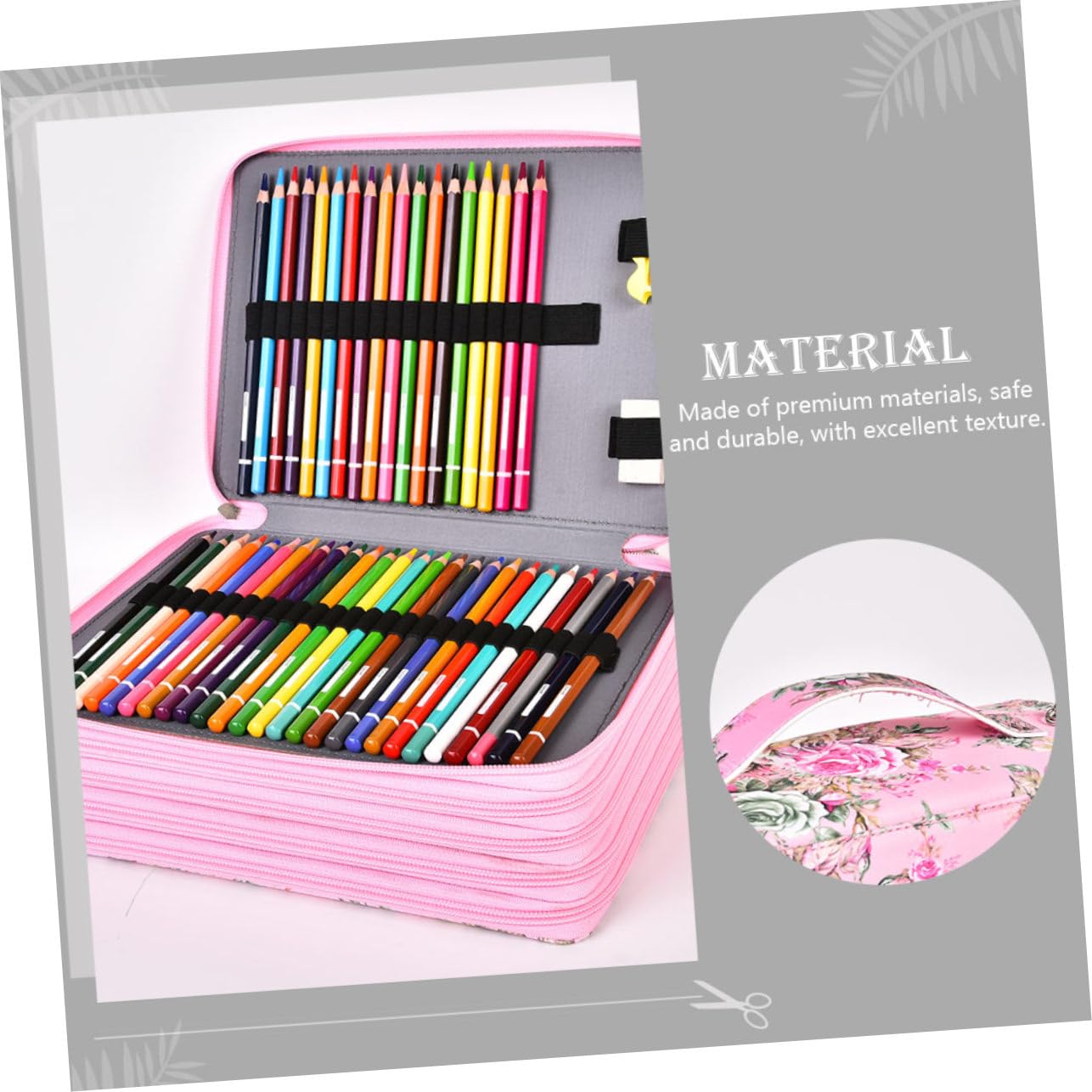 Estuche para Lápices de Dibujo Rosa Grande 252 Ranuras