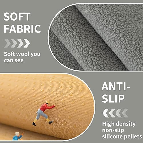 Miniatura 3 de Funda de sofá de forro polar sherpa, súper suave, divertida y esponjosa, funda de sofá modular antideslizante, protector de muebles para niños y