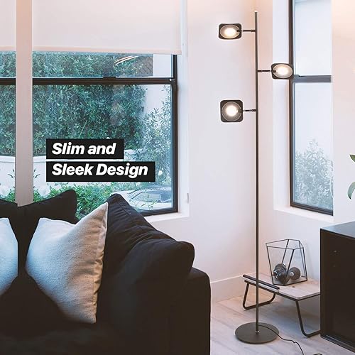 Miniatura 9 de Brightech Tree - Lámpara de pie con 3 luces regulables de 3 pasos con interruptor táctil regulable - Tecnología LED avanzada con 23 vatios de