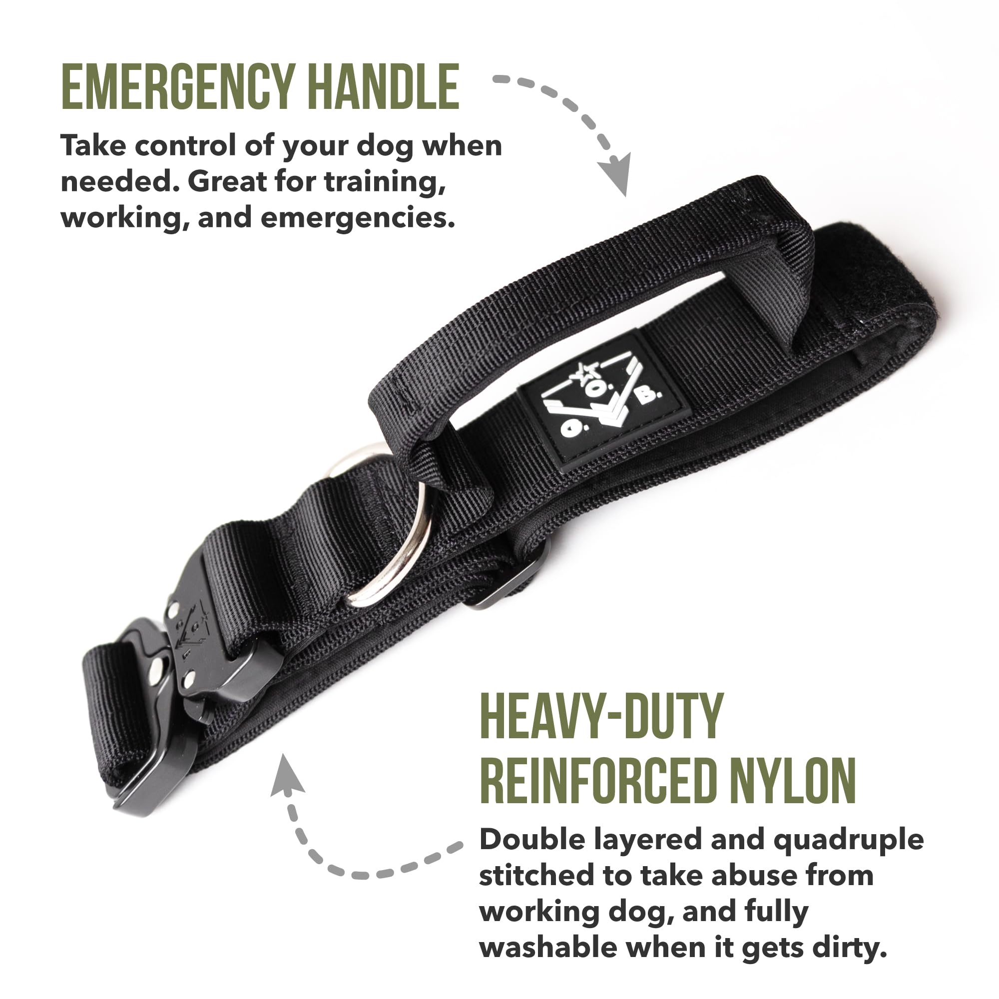 Operation Good Boy Collar táctico (negro) – Duradero y fuerte – Incluye hebilla de liberación rápida y mango de grado militar