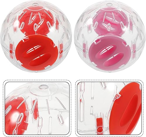 Miniatura 7 de Balacoo 2 bolas transparentes de hámster para hámsteres enanos, juguete de ejercicio con ventilación para mascotas pequeñas para actividades