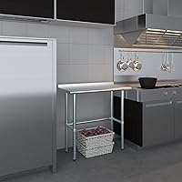 Vista 8 de AmGood Mesa de trabajo de acero inoxidable de 18 x 36 pulgadas, base abierta con protector contra salpicaduras de 1.5 pulgadas Mesa de preparación