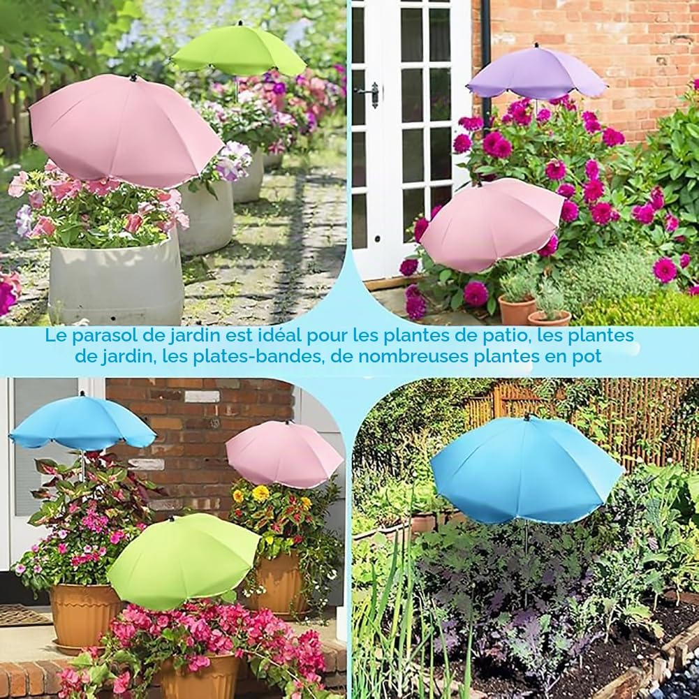 Lot de 4 parasols pour plantes d'extérieur, 61 cm de large, 101,6 cm, protection solaire pour fleurs de terrasse, plantes